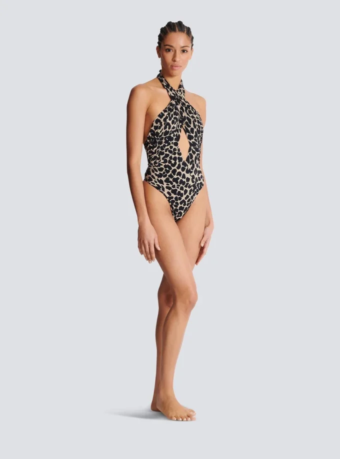 Einteiliger Badeanzug mit Leopardenmuster Einteiliger Badeanzug mit Leopardenmuster