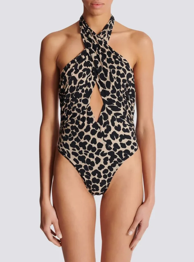 Einteiliger Badeanzug mit Leopardenmuster Einteiliger Badeanzug mit Leopardenmuster