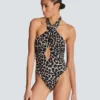 Einteiliger Badeanzug mit Leopardenmuster Einteiliger Badeanzug mit Leopardenmuster