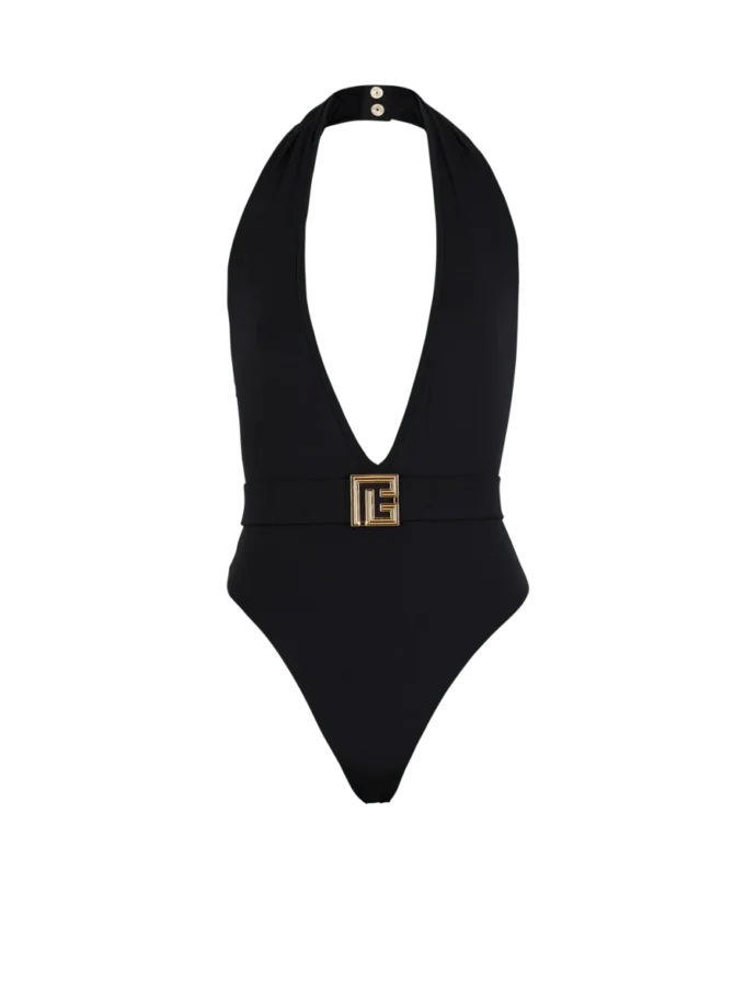 Einteiliger Badeanzug mit PB-Logo Einteiliger Badeanzug mit PB-Logo