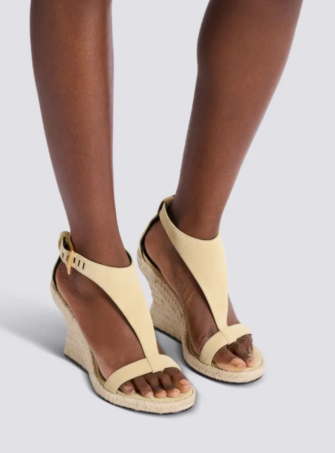 Espadrilles mit Keilabsatz aus Wildleder