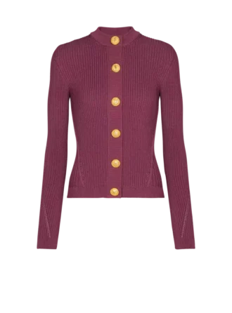 Feinstrick-Strickjacke mit Knöpfen