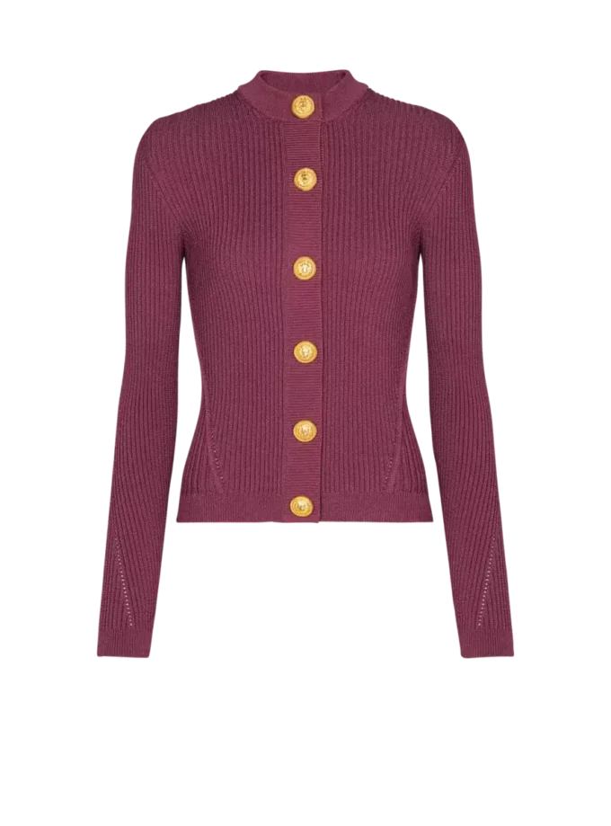 Feinstrick-Strickjacke mit Knöpfen Feinstrick-Strickjacke mit Knöpfen