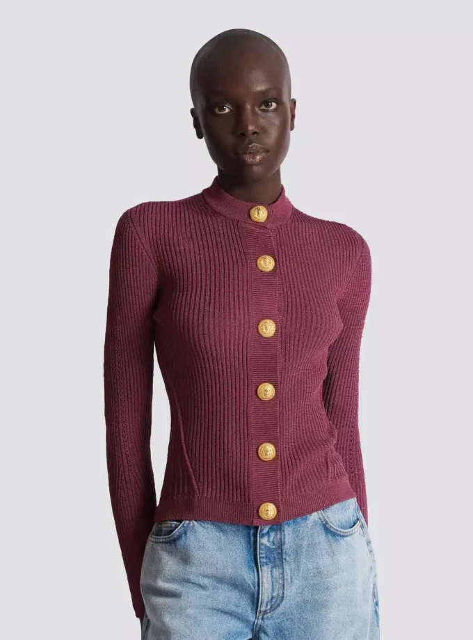 Feinstrick-Strickjacke mit Knöpfen Feinstrick-Strickjacke mit Knöpfen