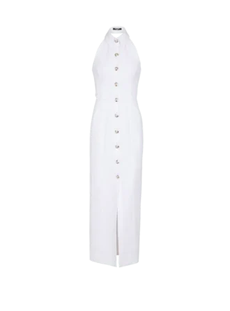 Figurbetontes, rückenfreies Popeline-Kleid Figurbetontes, rückenfreies Popeline-Kleid