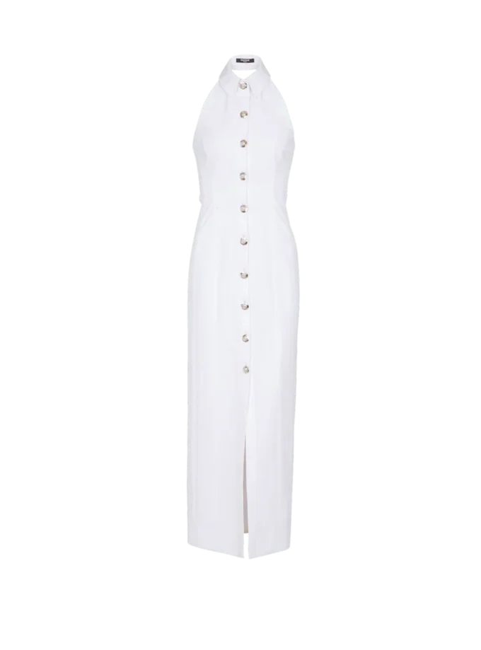 Figurbetontes, rückenfreies Popeline-Kleid Figurbetontes, rückenfreies Popeline-Kleid
