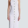 Figurbetontes, rückenfreies Popeline-Kleid Figurbetontes, rückenfreies Popeline-Kleid