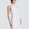 Figurbetontes, rückenfreies Popeline-Kleid Figurbetontes, rückenfreies Popeline-Kleid