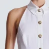 Figurbetontes, rückenfreies Popeline-Kleid Figurbetontes, rückenfreies Popeline-Kleid