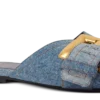 Flache Denim-Sandalen von Anthem Flache Denim-Sandalen von Anthem