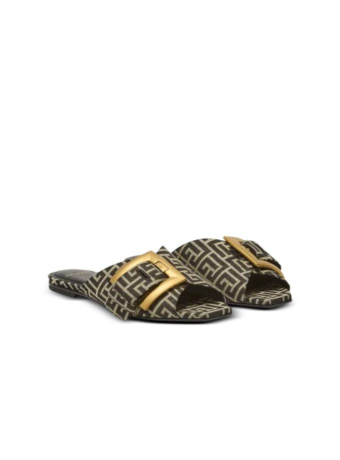 Flache Monogramm-Jacquard-Sandalen „Anthem“ Flache Monogramm-Jacquard-Sandalen „Anthem“