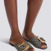 Flache Monogramm-Jacquard-Sandalen „Anthem“ Flache Monogramm-Jacquard-Sandalen „Anthem“