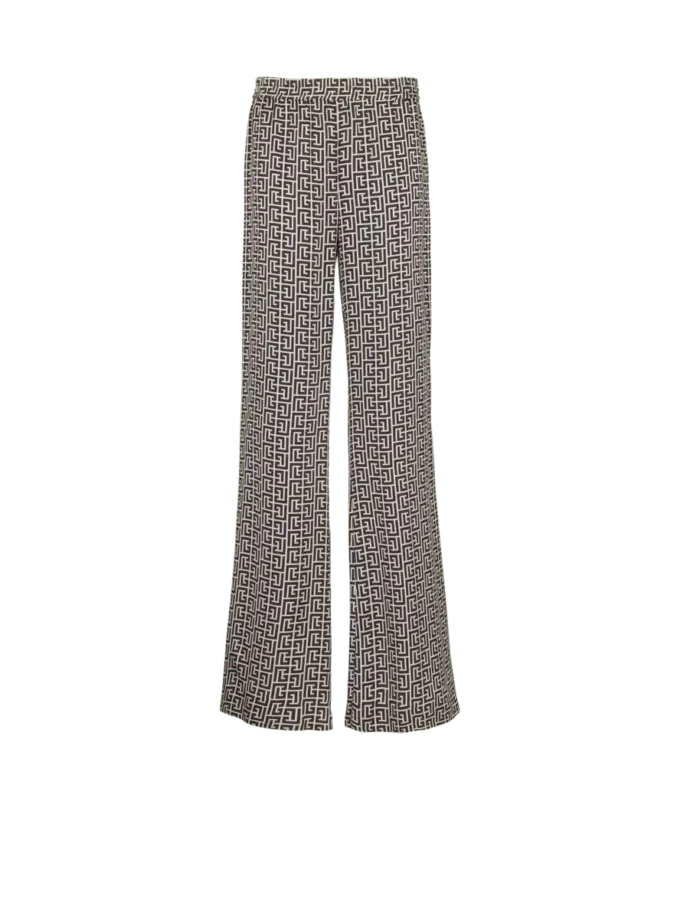 Fließende Hose mit Monogramm