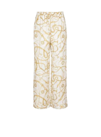 Fließende Seidenhose mit Balmain-Kettenmuster