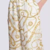 Fließende Seidenhose mit Balmain-Kettenmuster Fließende Seidenhose mit Balmain-Kettenmuster