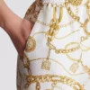 Fließende Seidenhose mit Balmain-Kettenmuster Fließende Seidenhose mit Balmain-Kettenmuster