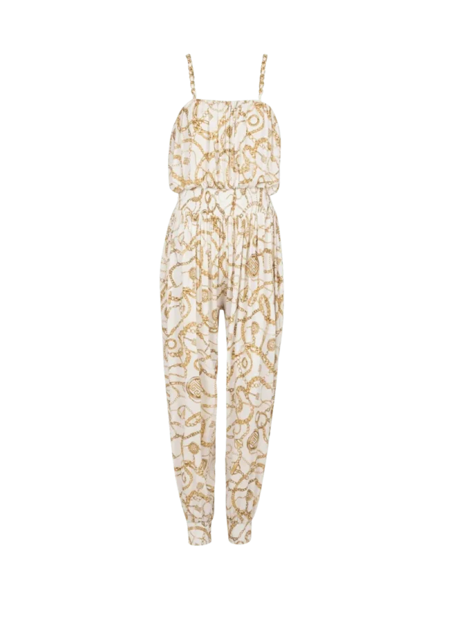 Fließender Jumpsuit mit Balmain-Kettenmuster