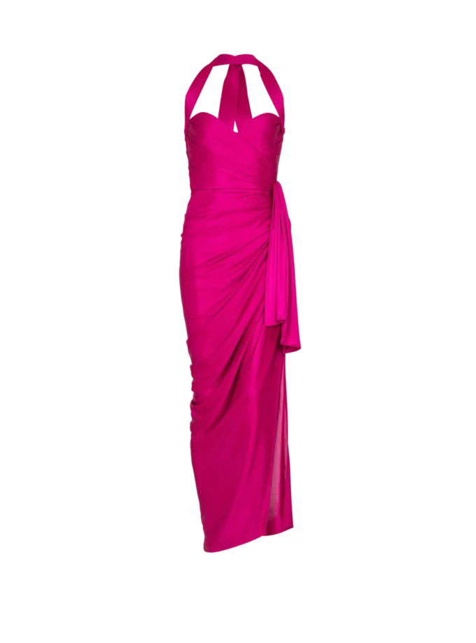Fließendes, drapiertes Interlock-Jerseykleid Fließendes, drapiertes Interlock-Jerseykleid