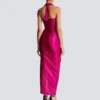 Fließendes, drapiertes Interlock-Jerseykleid Fließendes, drapiertes Interlock-Jerseykleid