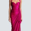 Fließendes, drapiertes Interlock-Jerseykleid Fließendes, drapiertes Interlock-Jerseykleid