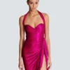 Fließendes, drapiertes Interlock-Jerseykleid Fließendes, drapiertes Interlock-Jerseykleid