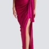 Fließendes, drapiertes Interlock-Jerseykleid Fließendes, drapiertes Interlock-Jerseykleid