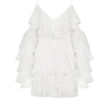 Fließendes Kleid mit Spitzenrüschen Fließendes Kleid mit Spitzenrüschen