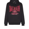 Flocked Balmain College Hoodie Flocked Balmain College Hoodie