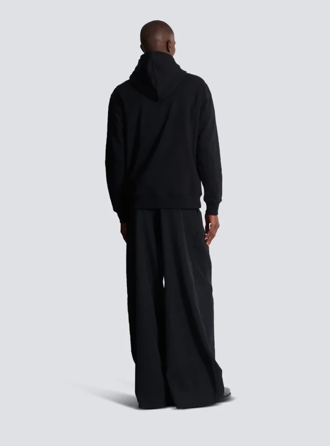 Flocked Balmain College Hoodie Flocked Balmain College Hoodie
