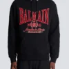Flocked Balmain College Hoodie Flocked Balmain College Hoodie