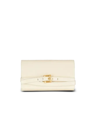 Geknitterte Lederbrieftasche mit Shuffle-Kette