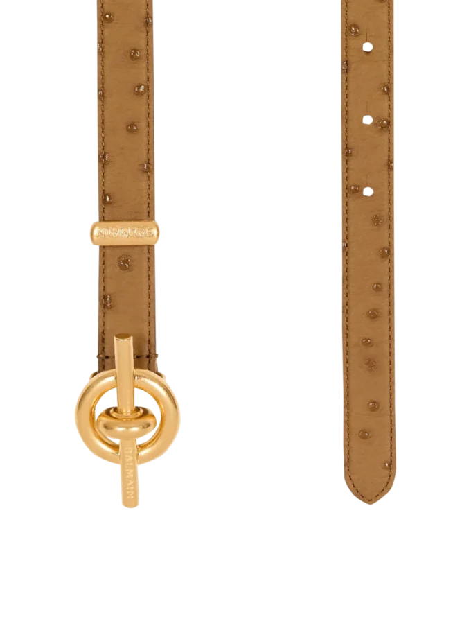 Geprägter T-Bar-Gürtel aus Kalbsleder