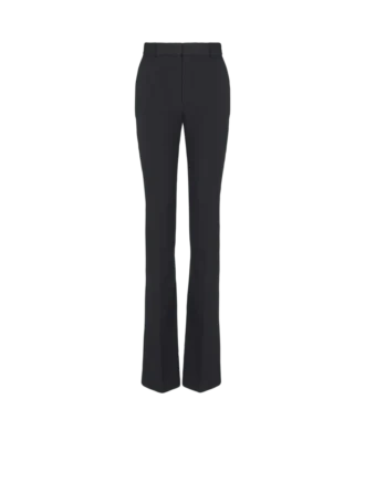 Gerade geschnittene Hose mit Grain-de-Poudre-Muster