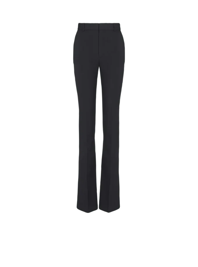 Gerade geschnittene Hose mit Grain-de-Poudre-Muster
