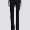 Gerade geschnittene Hose mit Grain-de-Poudre-Muster