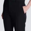 Gerade geschnittene Hose mit Grain-de-Poudre-Muster