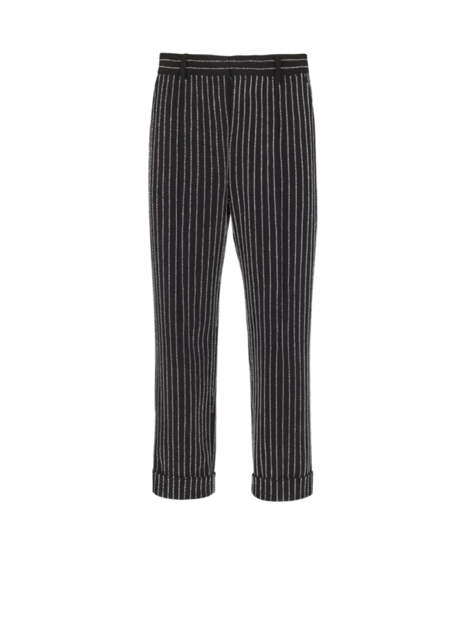 Gerade geschnittene Hose mit Kristallstreifen Gerade geschnittene Hose mit Kristallstreifen