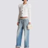 Gerade geschnittene Jeans aus Diamond-Denim Gerade geschnittene Jeans aus Diamond-Denim