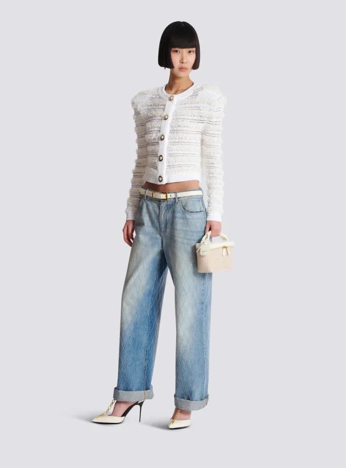 Gerade geschnittene Jeans aus Diamond-Denim Gerade geschnittene Jeans aus Diamond-Denim
