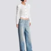 Gerade geschnittene Jeans aus Diamond-Denim Gerade geschnittene Jeans aus Diamond-Denim