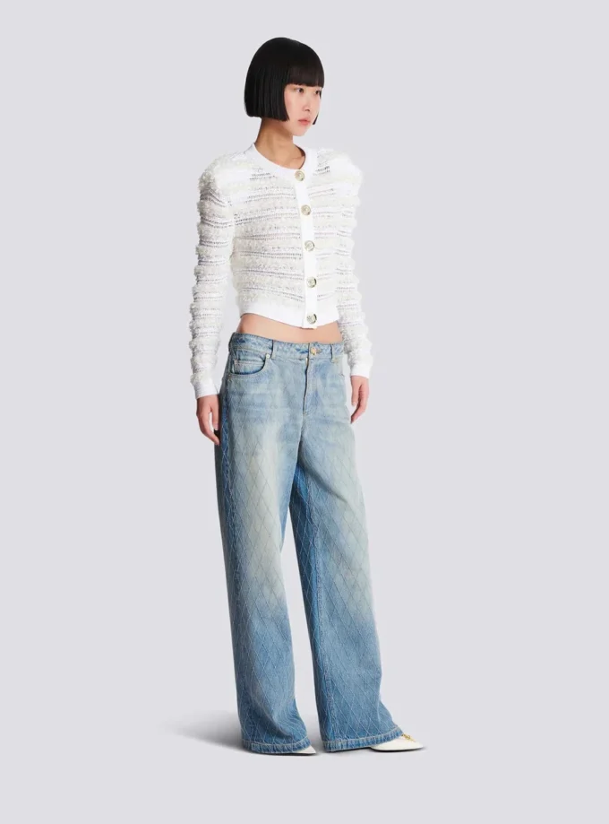 Gerade geschnittene Jeans aus Diamond-Denim Gerade geschnittene Jeans aus Diamond-Denim