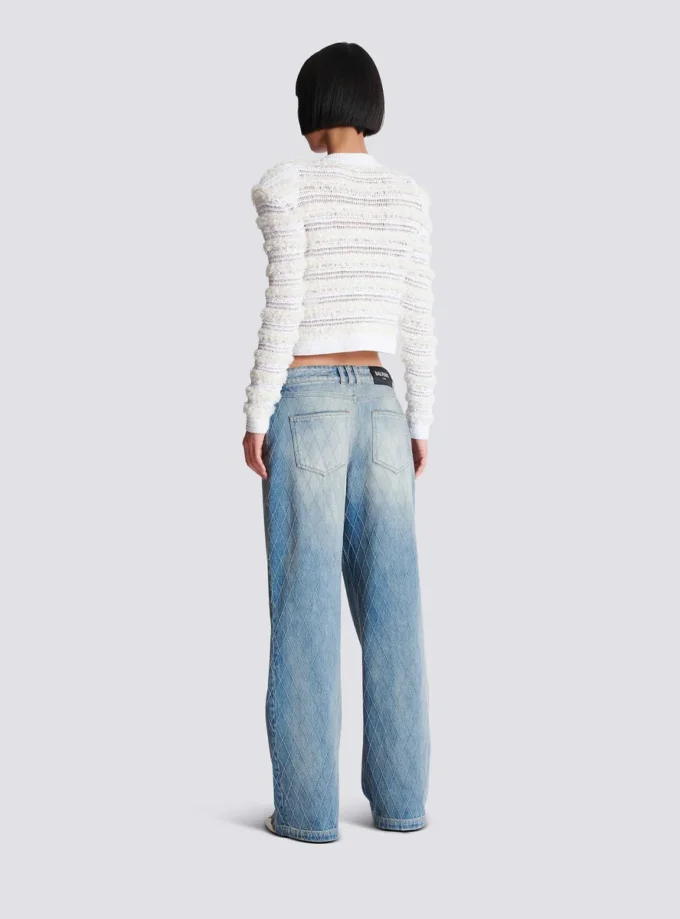 Gerade geschnittene Jeans aus Diamond-Denim Gerade geschnittene Jeans aus Diamond-Denim
