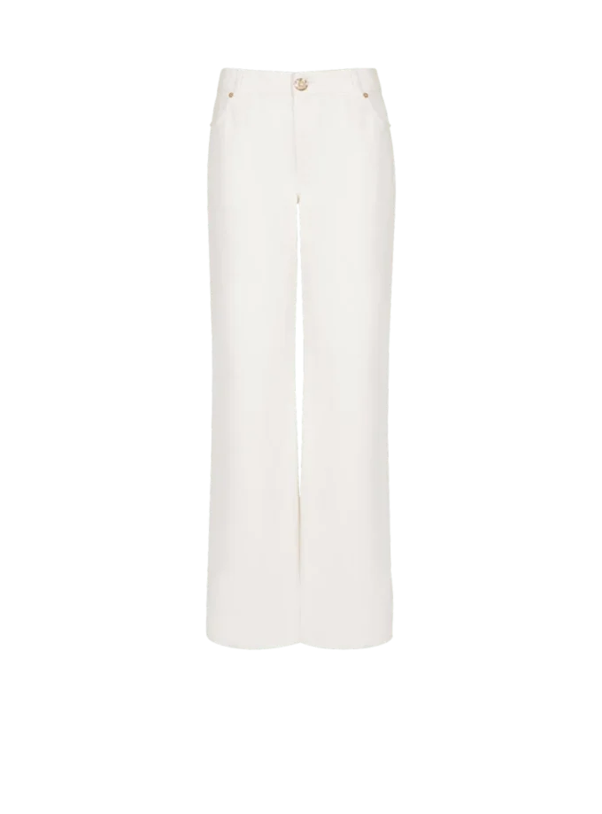 Gerade geschnittene Jeans aus glattem Denim Gerade geschnittene Jeans aus glattem Denim