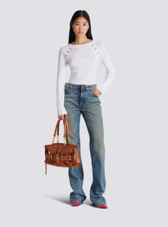 Gerade geschnittene Jeans aus verwaschenem Denim