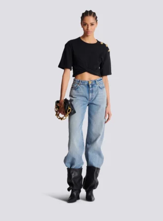 Gerade geschnittene Jeans aus verwaschenem Denim