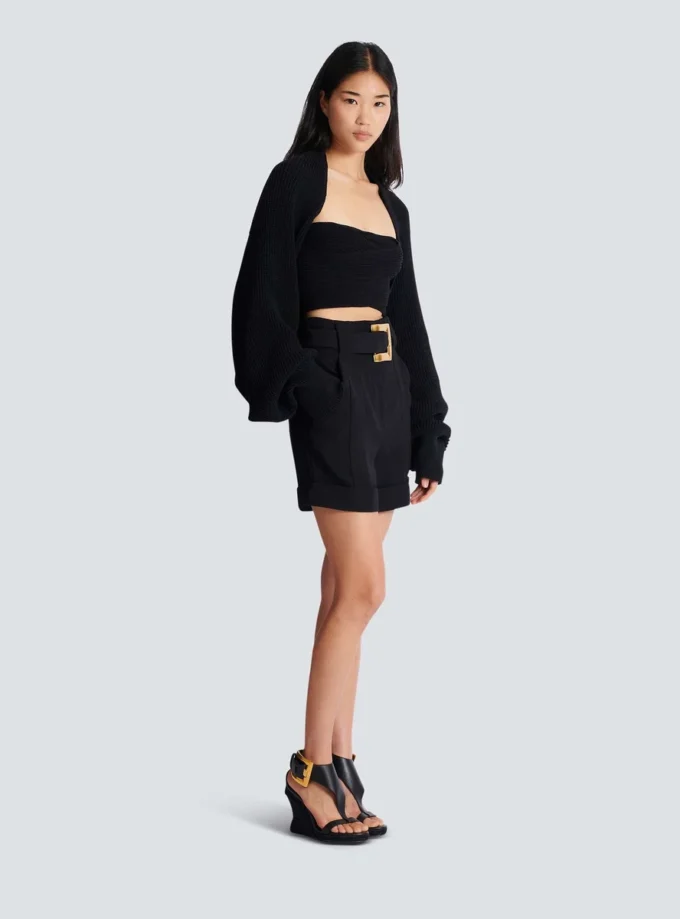 Gerippter Strickbolero