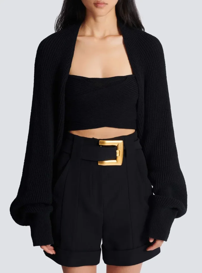 Gerippter Strickbolero