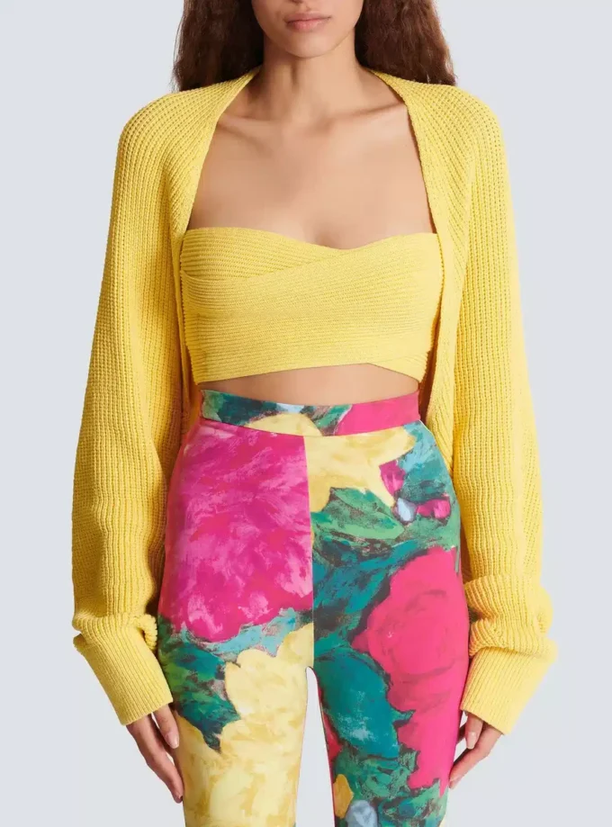 Gerippter Strickbolero
