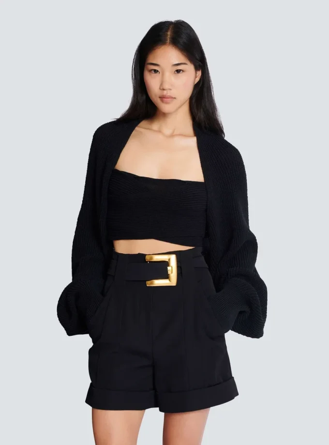 Gerippter Strickbolero