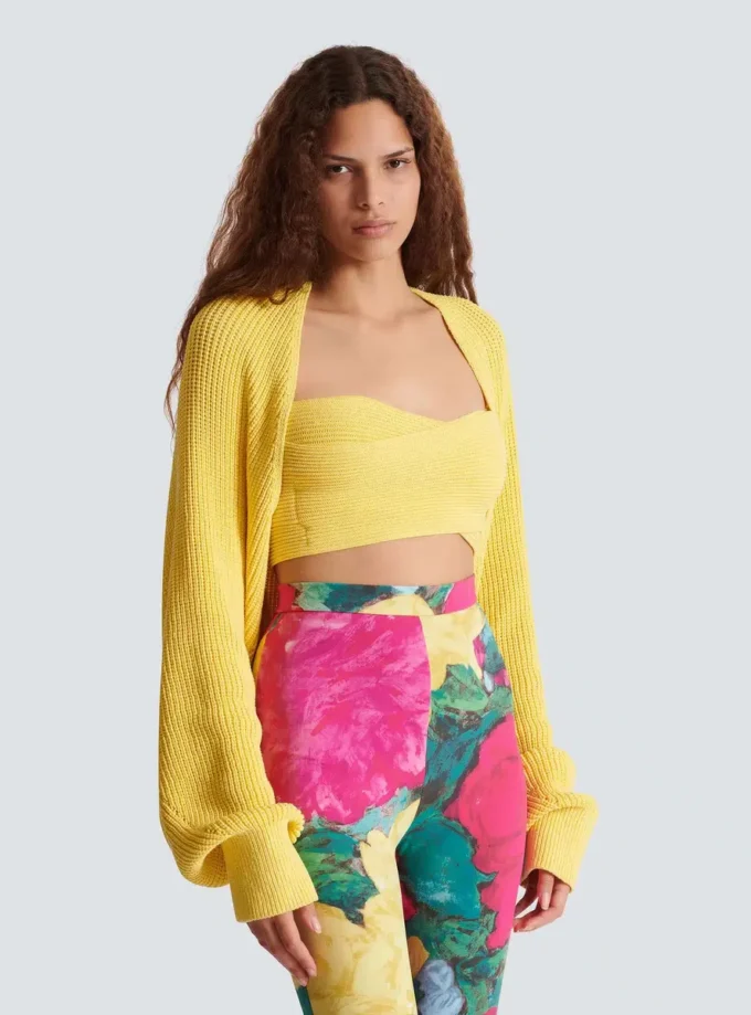 Gerippter Strickbolero
